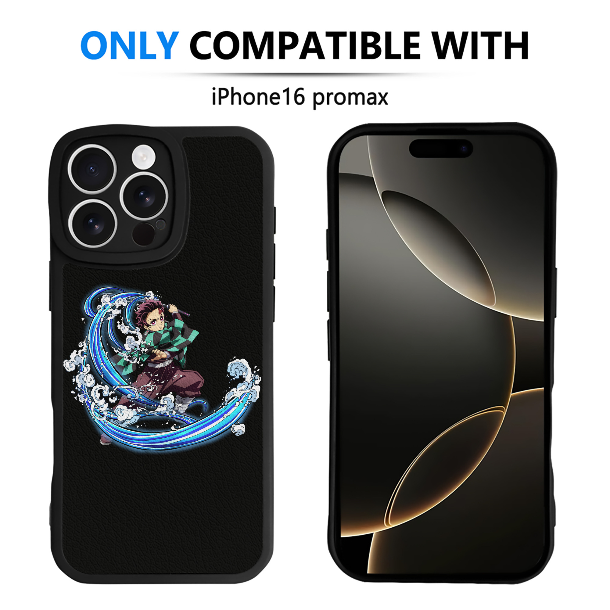 （画像用） 鬼滅の刃 竈門 炭治郎／かまど たんじろう Kamado Tanjirou 【iPhone 16シリーズ対応】シリコンスマホケース（レザー調） 材質：シリコン